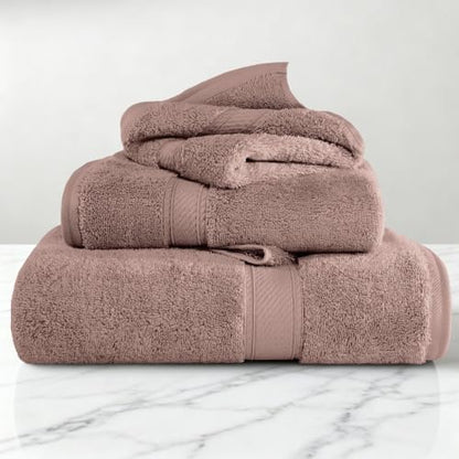 Superior Egyptian Cotton Ultra Plush & Absorbent, 3 Piece Set, Muted Mauve