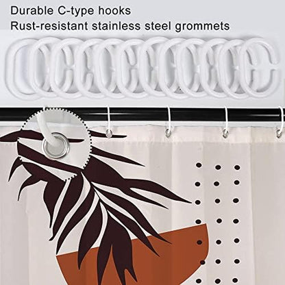 Mid Century Terracotta Shower Curtain for Bathroom 72x78 Inch