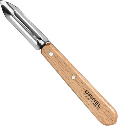 OPINEL Les Essentials - Small Kitchen 4 Piece Knife Set - Paring, Serrated, Peeler, Vegetable Knife, Corrosion Resistant High Carbon Steel, Made in France (Natural)