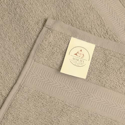 Bath Towels Pack of 6 – 24" x 48" – 100% Cotton Terry, Soft, Quick-Dry & Highly Absorbent – Beige Towels for Bathroom, Spa, Gym, Hotel, Pool & Everyday Use