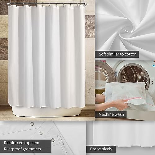 ALYVIA SPRING 108x72 Extra Wide Waterproof Shower Curtain or Liner White