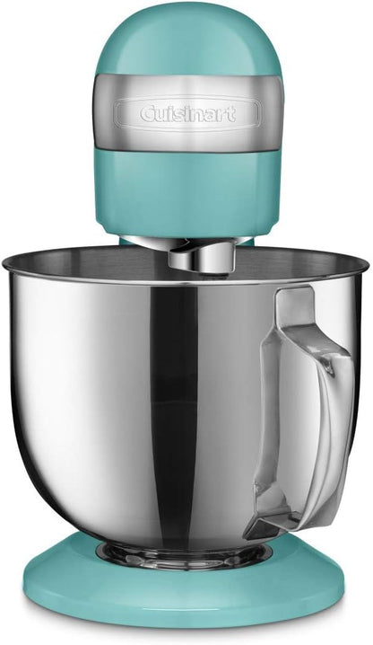 Cuisinart Stand Mixer, 12 Speed, 5.5 Quart Stainless Steel Bowl, Chef’s Whisk, Mixing Paddle, Dough Hook, Splash Guard w/ Pour Spout, Periwinkle Blue, SM-50TQNAS