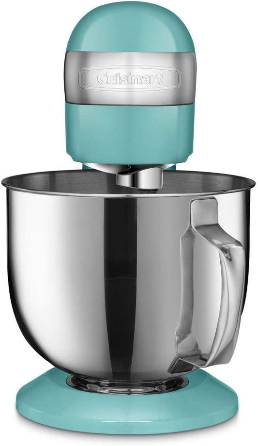 Cuisinart Stand Mixer, 12 Speed, 5.5 Quart Stainless Steel Bowl, Chef’s Whisk, Mixing Paddle, Dough Hook, Splash Guard w/ Pour Spout, Periwinkle Blue, SM-50TQNAS