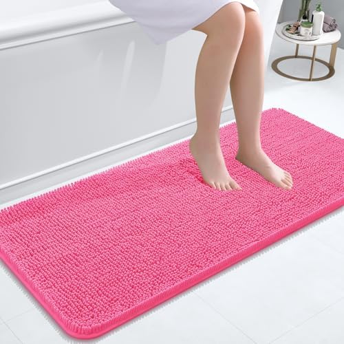 OLANLY Bathroom Runner Rugs 47x20, Extra Soft Absorbent Chenille Bath Rugs