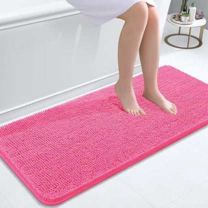 OLANLY Bathroom Runner Rugs 47x20, Extra Soft Absorbent Chenille Bath Rugs