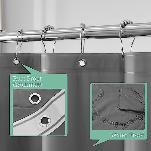 Mrs Awesome Dark Gray Shower Curtain Liner with 3 Magnets, 72x72