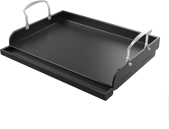 Griddle for Gas Grill, Cast Iron Griddle for Gas Grill & Stove Top, 17"x13" Flat Top Griddle Nonstick Grill Griddle Plate for Charcoal Outdoor Camping Cooking for Blackstone Style Flat Top Grill
