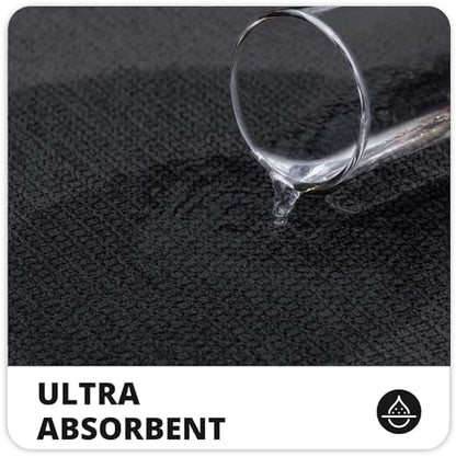 Bosap Bath Mat,Ultra Thin Bathroom Runner Rugs,Large Bath Mats for Bathroom,Quick Dry,Non-Slip,Machine Washable,Low Pile,Bath Rug,Shower Outside,Sink,Home Decor Accessories.Black,2'x5'（24x60inch）