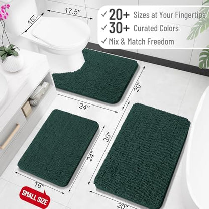OLANLY Toilet Rugs U-Shaped 24x24, Soft Absorbent Chenille Contour Rugs
