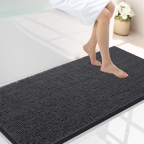 Smiry Bathroom Rugs 45X27, Luxury Chenille Extra Soft Absorbent Bath Mat