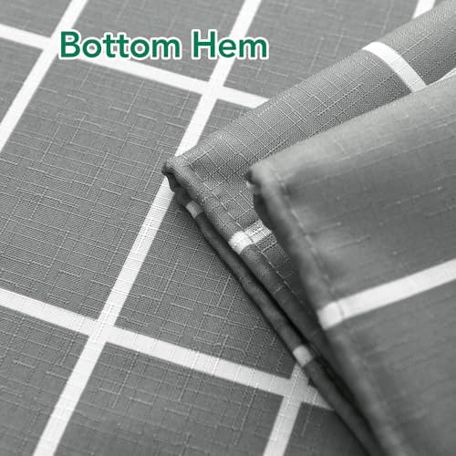 Fabric Farmhouse Shower Curtain-Modern Bathroom Shower Curtains Dark Grey