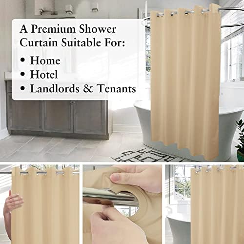 River Dream No Hook Hotel Cloth Shower Curtain Beige, Standard Size