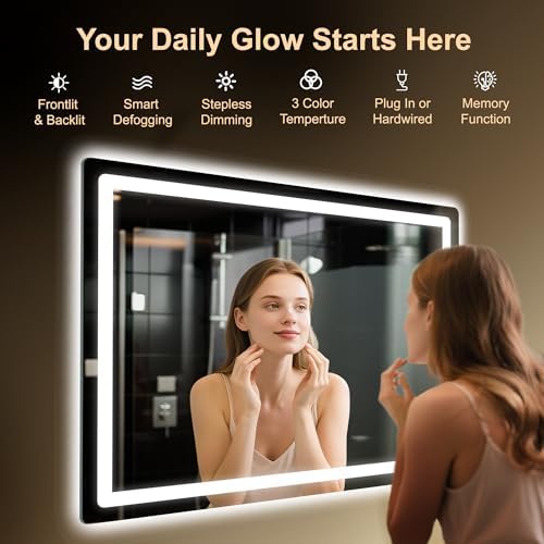 LED Bathroom Mirror, 40"x30" Bathroom Vanity Mirror with Lights