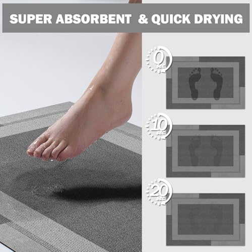 YDKGL Non Slip Bath Mat Long Ultra Thin Bathroom Rugs Runner Fit Under Door