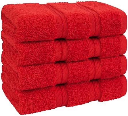 American Soft Linen 100% Cotton Luxury Turkish Towels, 4 PC Washcloth Set