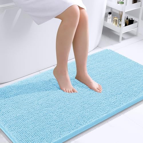 OLANLY Bathroom Runner Rugs 44x24, Extra Soft Absorbent Chenille Bath Rugs