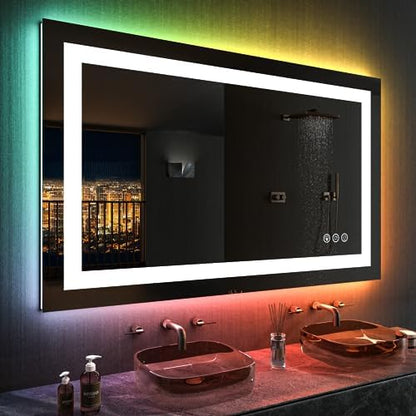 LOAAO 48"X28" LED Bathroom Mirror with Lights, UL Listed
