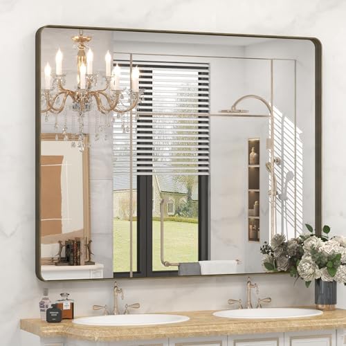 48x40 Inch Bronze Bathroom Mirror for Vanity