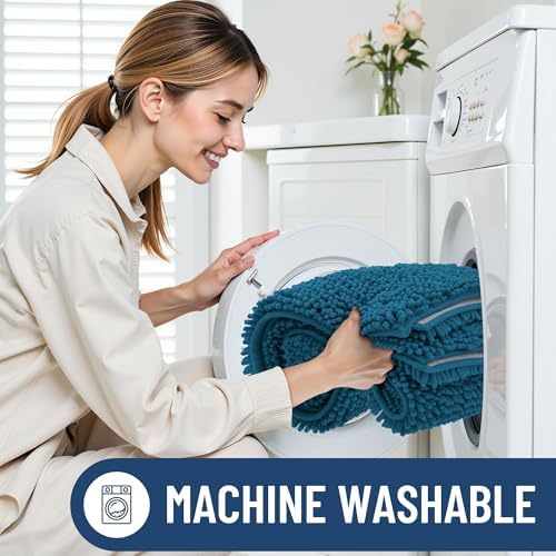 Smiry Bathroom Rugs 36X24, Luxury Chenille Extra Soft Absorbent Bath Mat