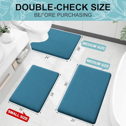 Smiry Memory Foam Bath Mat 47x17, Extra Soft and Absorbent Bathroom Rugs