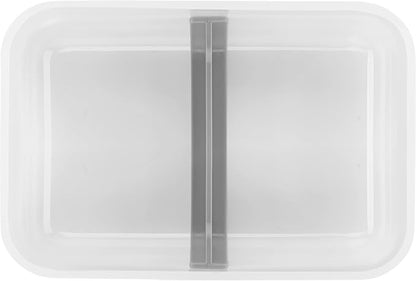 ZWILLING Fresh & Save Plastic Flat Lunch Box, Airtight Container, Meal Prep, BPA-Free, Grey, Semitransparent - Large