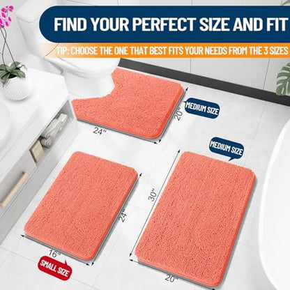 OLANLY Bathroom Rugs 30x20, Extra Soft Absorbent Chenille Bath Rugs