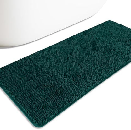 Bathroom Runner Rug 24 x 60 Inch – Extra Large Long Bath Mat | Absorbent and Washable Thick Chenille Bath Rug Non-Slip Runner Rug for Bathroom, Shower, Sink(Dark Teal)
