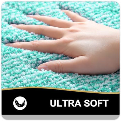 OLANLY Bathroom Rugs 30x20, Soft Absorbent Microfiber Bath Rugs, Green
