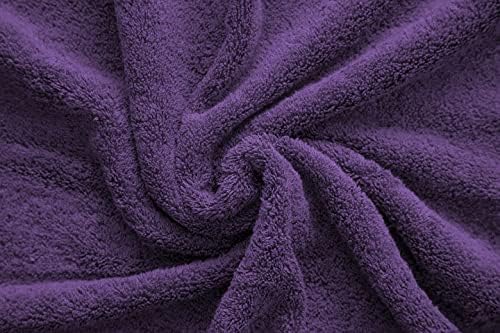 American Veteran Towel, 100% Cotton Turkish Bath Towels for Bathroom 4 Pack, 27x54 Extra Large Premium Soft Drying Bathroom Towels, Purple