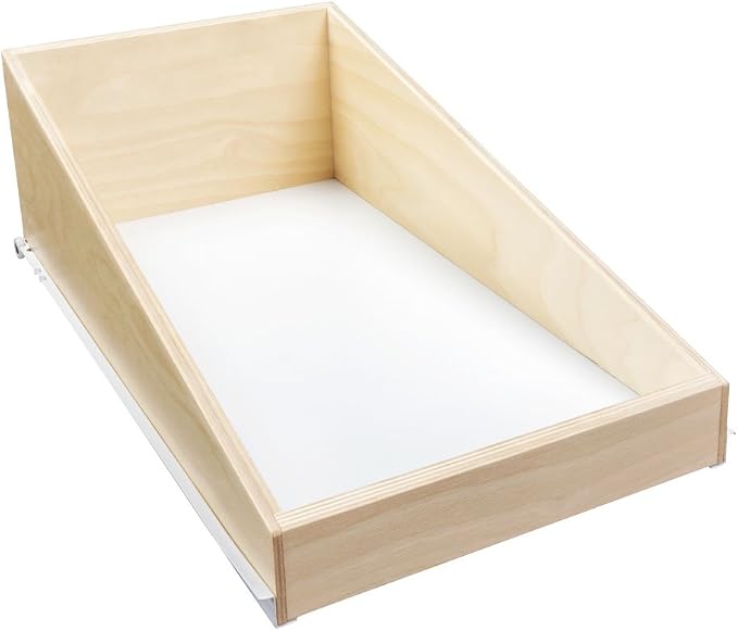 Slanted Sliding Cabinet Drawer - (Pull-Out Shelf for Kitchen, Pantry, Bathroom, Garage, Office, etc.) 21 3/4" Deep - 3/4 Slides & Base Mounting - Clear Opening Width: (19.250" (1/4))