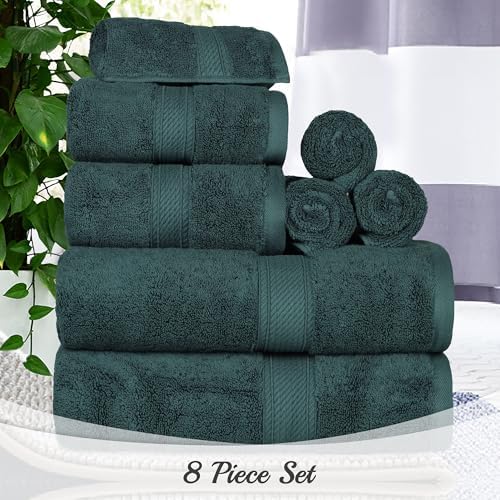 SUPERIOR Egyptian Cotton Ultra Plush & Absorbent, 8 Piece Set, Teal