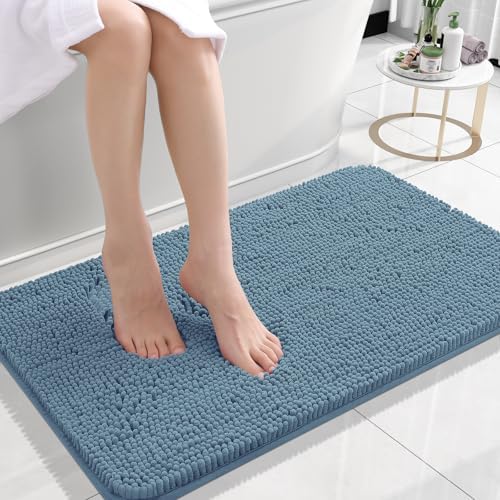 OLANLY Small Bathroom Rugs 24x16, Extra Soft Absorbent Chenille Bath Rugs