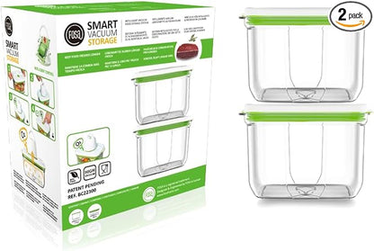 FOSA Vacuum Seal Food Storage System Reusable Containers 2 pack, 2x77.7oz (Vacuum Pump not Included)