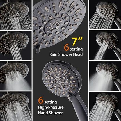 AquaDance 7" Premium High Pressure 3-way Rain & Handheld Shower Head Combo