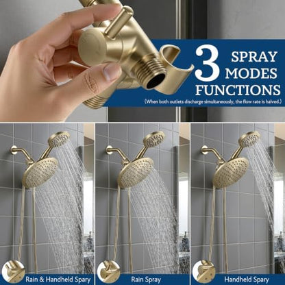 G-Promise Solid Metal Shower Head Diverter with Holder 3-Way