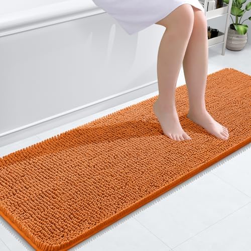 OLANLY Bathroom Runner Rugs 59x20, Extra Soft Absorbent Chenille Bath Rugs