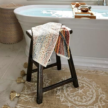 SKL Home Rhapsody Hand Towel Set-2pc, Premium 100% Cotton, Spice
