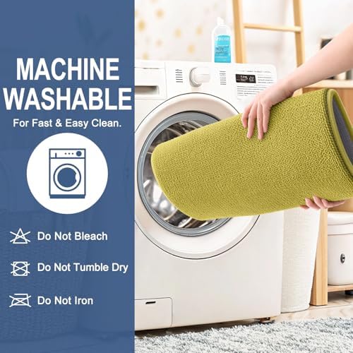 OLANLY Memory Foam Bathroom Rugs 30x20, Absorbent Bath Mat, Deep Mustard