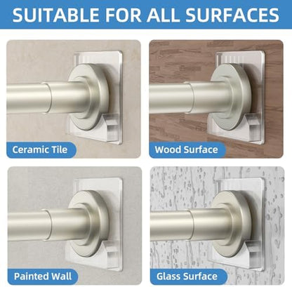 CorkLatta Nickel Adjustable Shower Curtain Rod 32 to 92 inch with 2 Holders