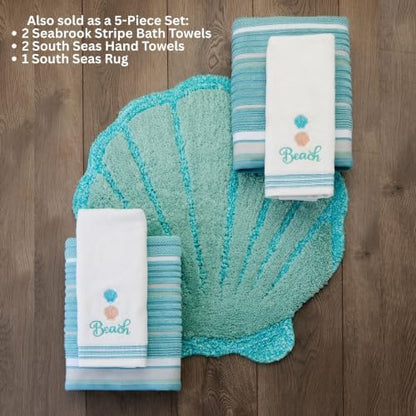 SKL Home South Seas Hand Towel Set-2pc, Coastal Embroidery, White