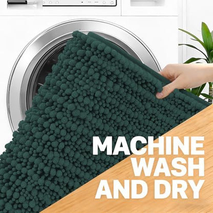 OLANLY Large Bathroom Rugs 40x32, Thick Soft Absorbent Chenille Bath Rugs