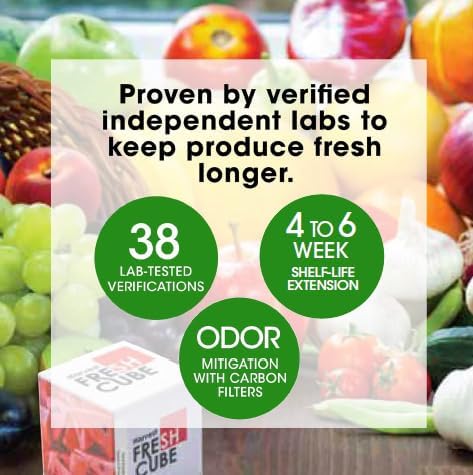 Produce Saver | Convert Ripening Ethylene gas to harmless vapor in fridge | Extend produce shelf life up to 4 to 6 weeks | Simply unwrap and forget! | Pack of 2 | 180 Day Supply