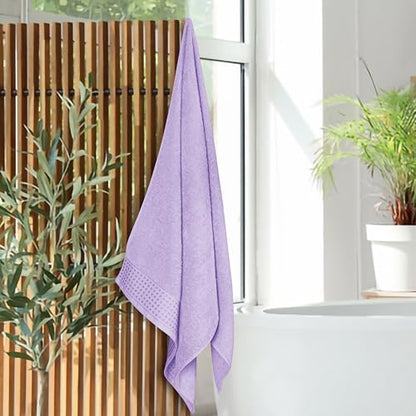 GLAMBURG Ultra Soft 4 Pack Oversized Bath Towel Set 27x54 inches, 100% Cotton Bath Towels, Highly Absorbant Compact Quickdry & Lightweight Towel, Ideal for Gym Travel Camp Pool - Purple
