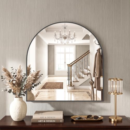 Sweetcrispy 31"x32" Arched Bathroom Mirror, Bathroom Mirrors for Over Sink