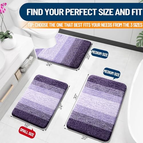 OLANLY Large Bathroom Rugs 50x30, Extra Soft Absorbent Microfiber Bath Rugs