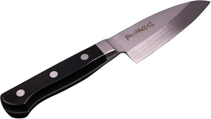 TOSHU 105 mm (4.13 inch) Pointed Carving Knife, Manually Sharpened Japanese Kitchen Knife Produced Utilizing Japanese Sword-Making Techniques - Damascus Pattern