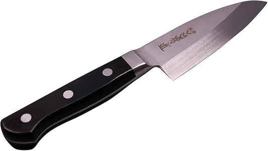 TOSHU 105 mm (4.13 inch) Pointed Carving Knife, Manually Sharpened Japanese Kitchen Knife Produced Utilizing Japanese Sword-Making Techniques - Damascus Pattern