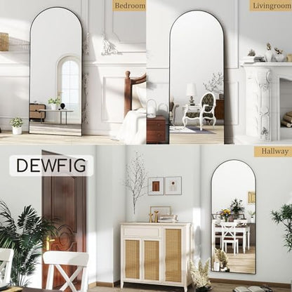 Dewfig Full Length Mirror, 70"x26" Arched Full Body Mirror, Black