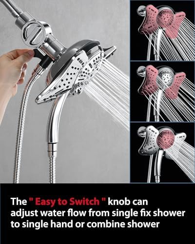GRICH Shower Head with Handheld Spray - Dual High Pressure Showerhead