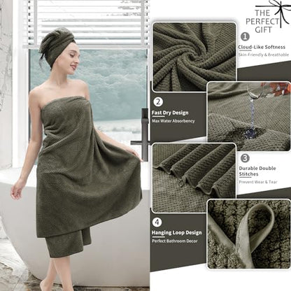 Extra Large Bath Towel Set of 4 (35"x70"),Oversized Bath Sheet Super Soft Highly Absorbent Jumbo Bathroom Towel Set Microfibers Quick Dry Shower Towel for Hotel,Bathroom,Guest,Spa,Gym (Brown)